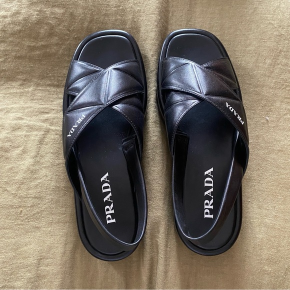 Prada Leather Slingback Sandals - Picture 5 of 11